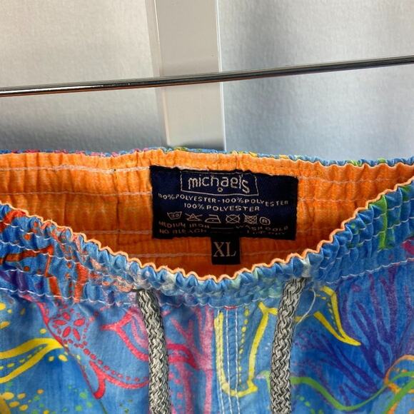 Michaels Neon Starfish Men’s Swim Trunks XL - Picture 2 of 6